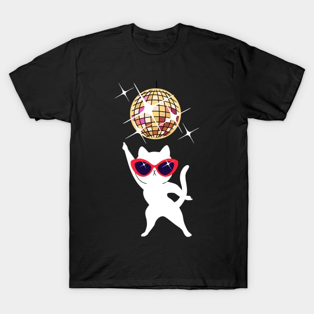 Saturday Night Fever Cat T-Shirt by bignosework